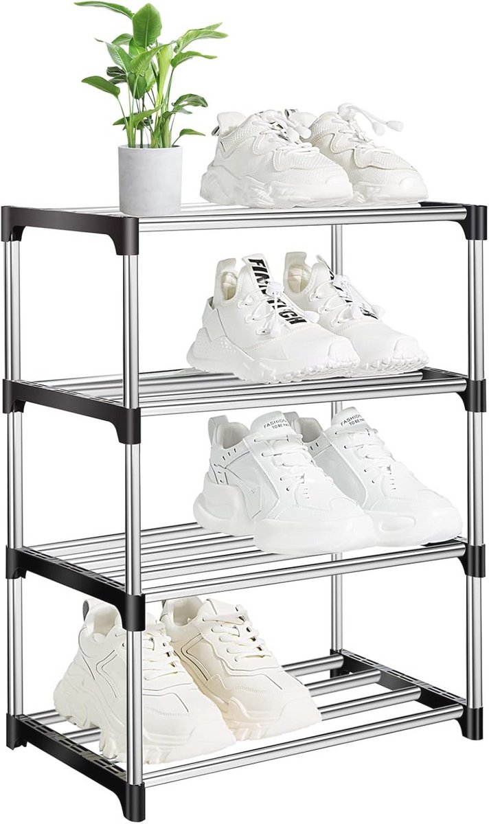 schoenenrek - stapelbare schoenenplank voor kast, ingang, 28D x 44W x 53H centimetres (8785295415440)