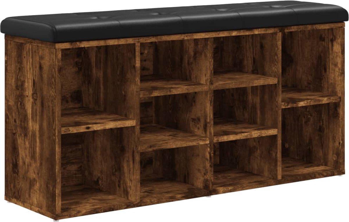 vidaXL Schoenenbank - 102x32x50 cm - Gerookt Eiken (8355614010788)
