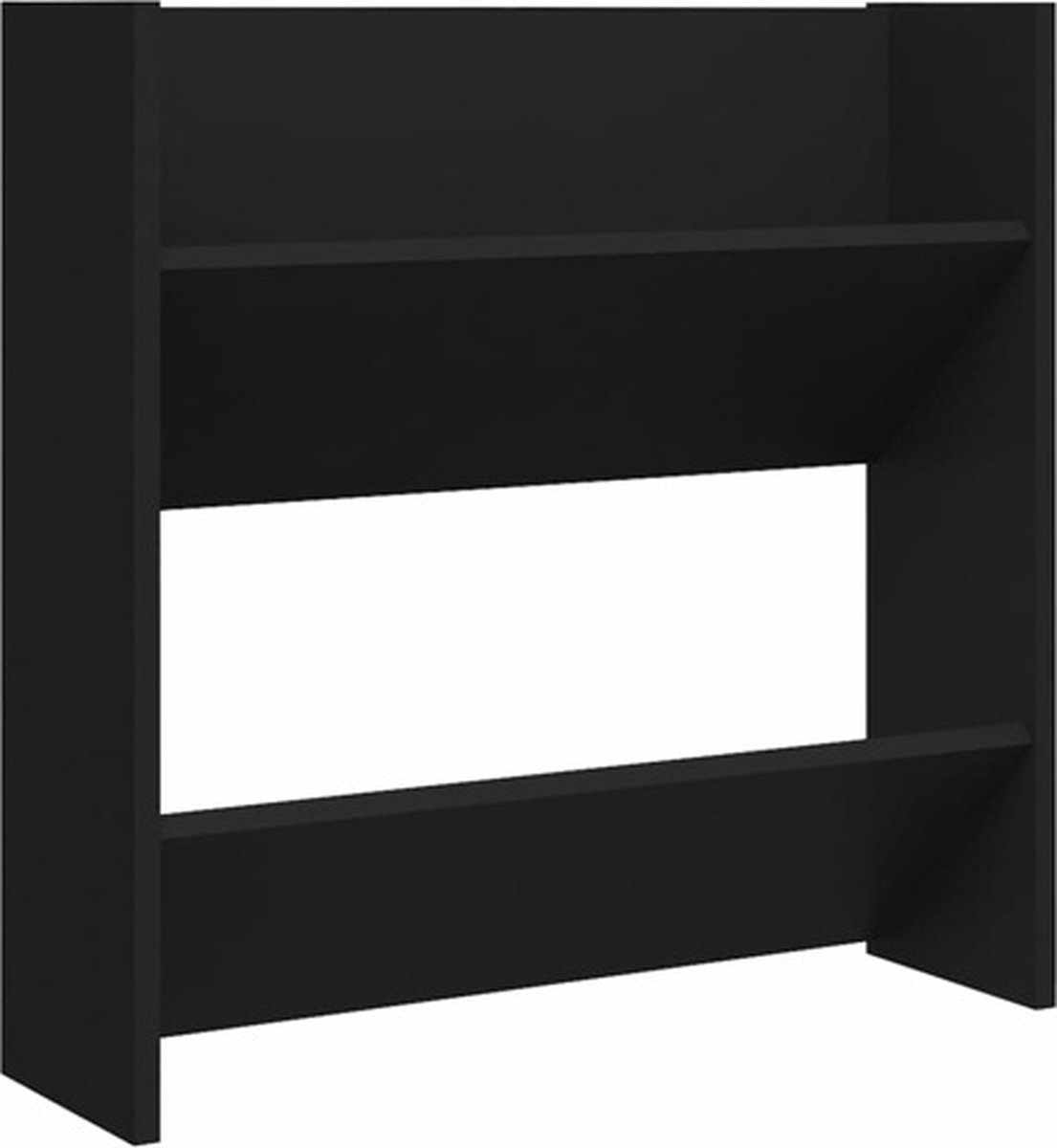 vidaXL - Wandschoenenkast - 60x18x60 - cm - bewerkt - hout - zwart (8720286559185)