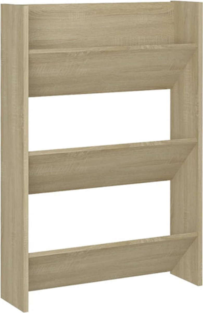 vidaXL-Wandschoenenkast-60x18x90-cm-spaanplaat-sonoma-eikenkleurig (8720286559666)