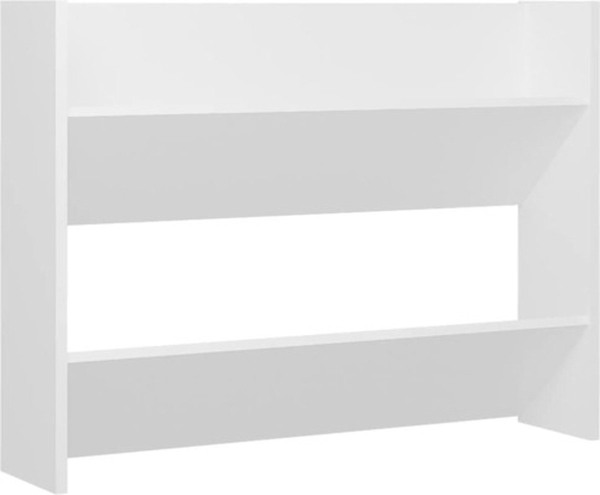 vidaXL - Wandschoenenkast - 80x18x60 - cm - bewerkt - hout - wit (8720286559420)
