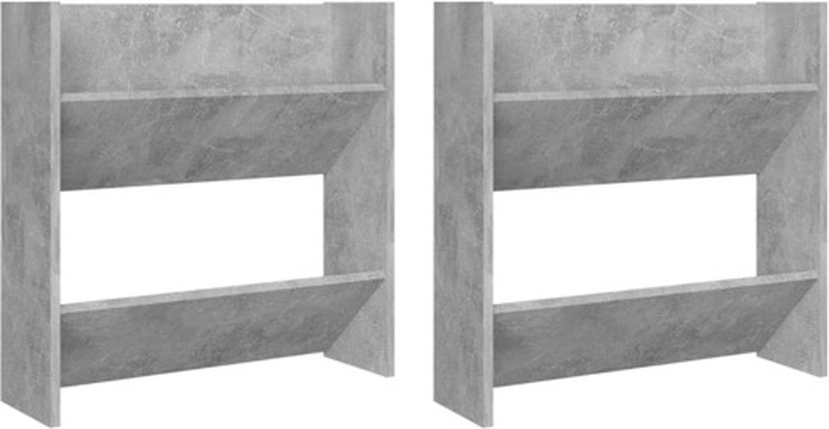 vidaXL-Wandschoenenkasten-2-st-60x18x60-cm-spaanplaat-betongrijs (8720286559284)