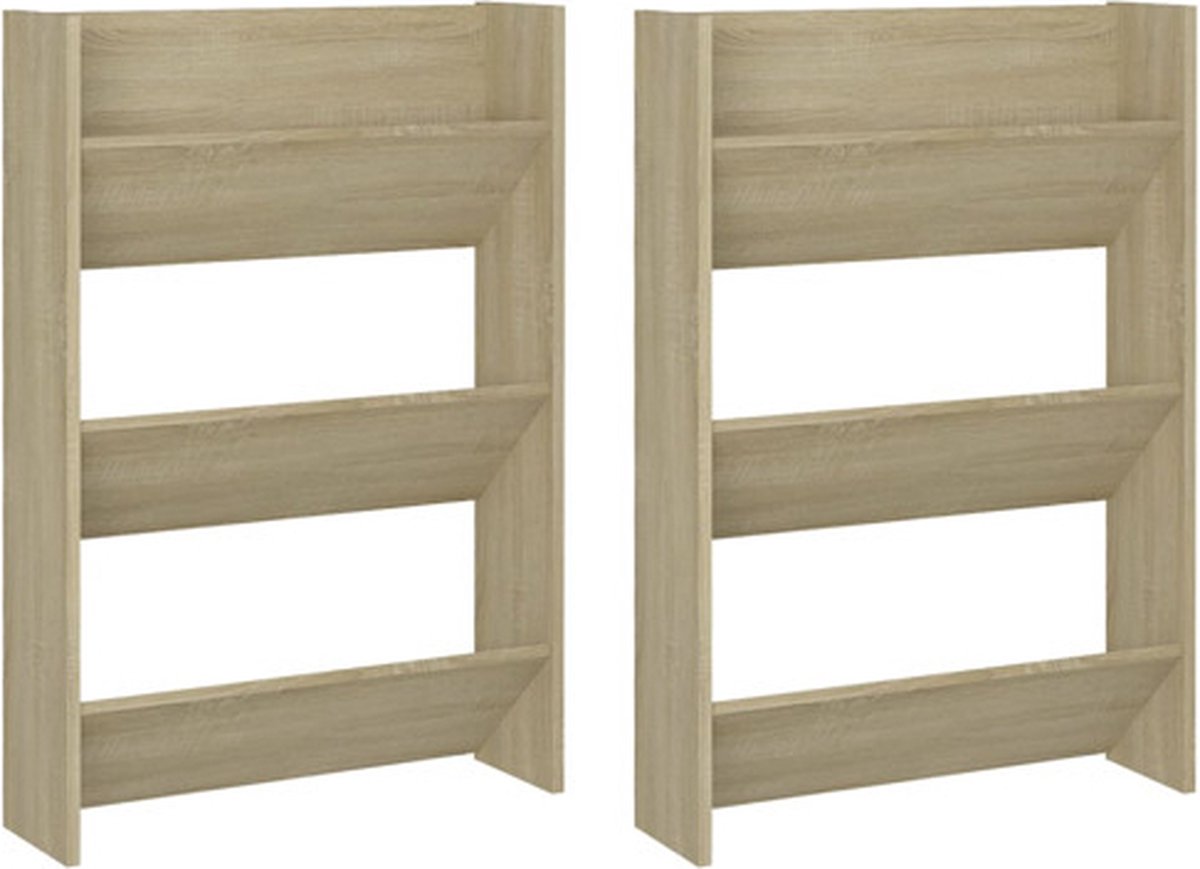 vidaXL-Wandschoenenkasten-2-st-60x18x90-cm-spaanplaat-sonoma-eiken (8720286559673)