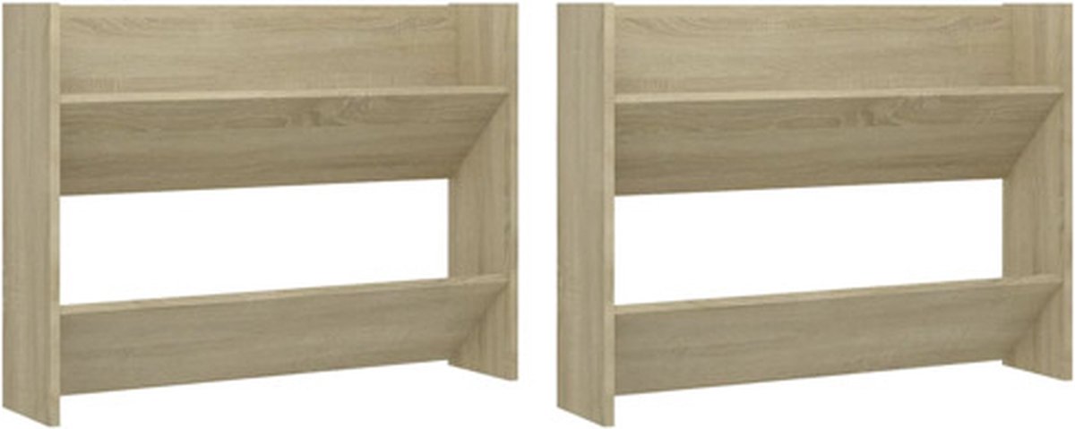 vidaXL-Wandschoenenkasten-2-st-80x18x60-cm-spaanplaat-sonoma-eiken (8720286559499)