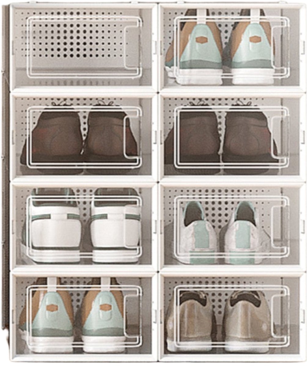 8 -serie schoenendoos set - plastic schoenorganisator - schoenopslag - chaos gratis - 33,3 x 23 x 14 cm (6152026624600)