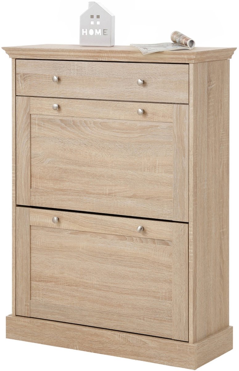 Binz|Schoenenkast met 2 kleppen en 1 lade in eiken (5711950010227)