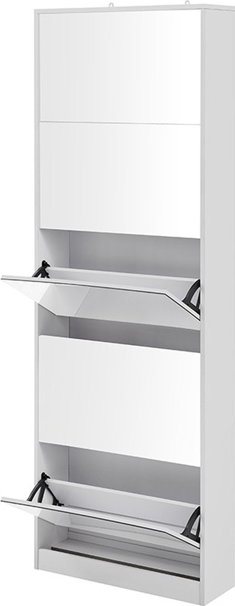 Feel Furniture - Schoenenkast met spiegel - 5 Laden - Wit (8720512980318)
