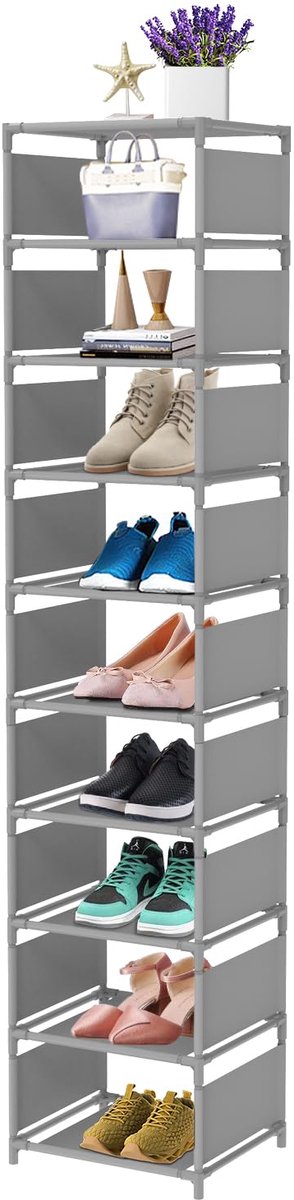 Ibenzoa® Ruimtebesparend Schoenrek voor 10-15 Paar Schoenen en Laarzen met Verstelbare Hoogte (8721358909624)