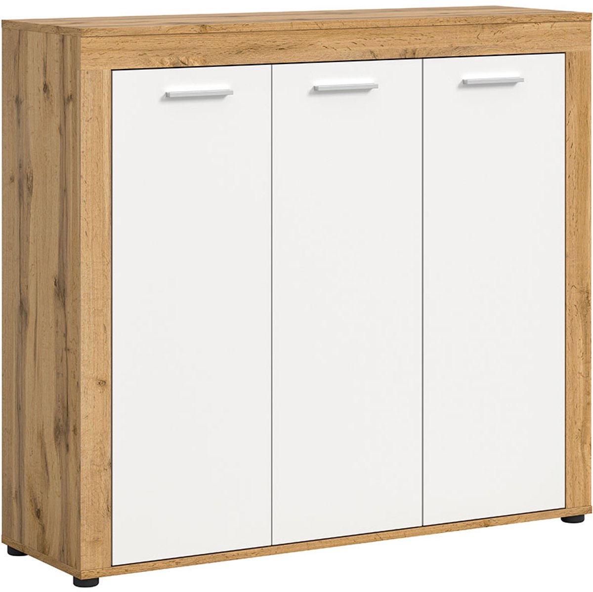 Jam schoenenkast 3 deuren wit, eik decor. (4066432034958)