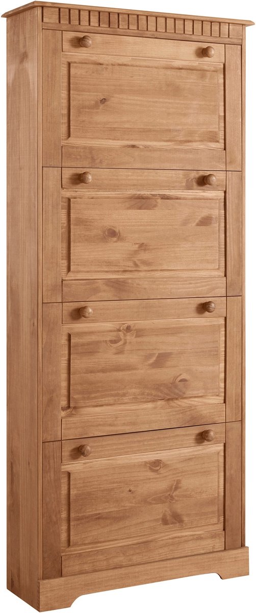 Lisa|Schoenenkast met 4 kleppen in Pine Brown (5711950548898)