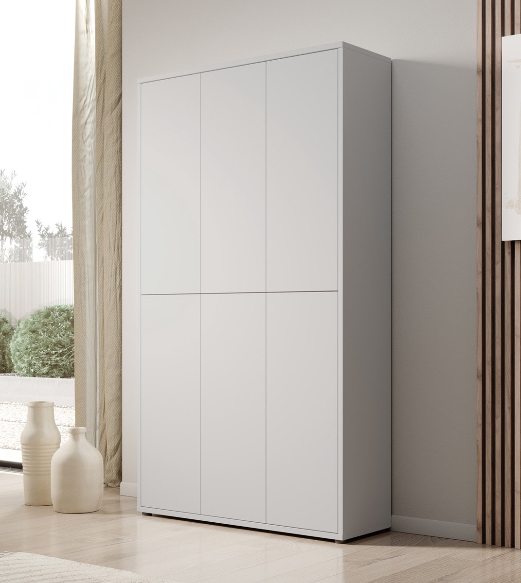 Meubella - Schoenenkast Amber - Lichtgrijs - 109 cm (8721055845089)