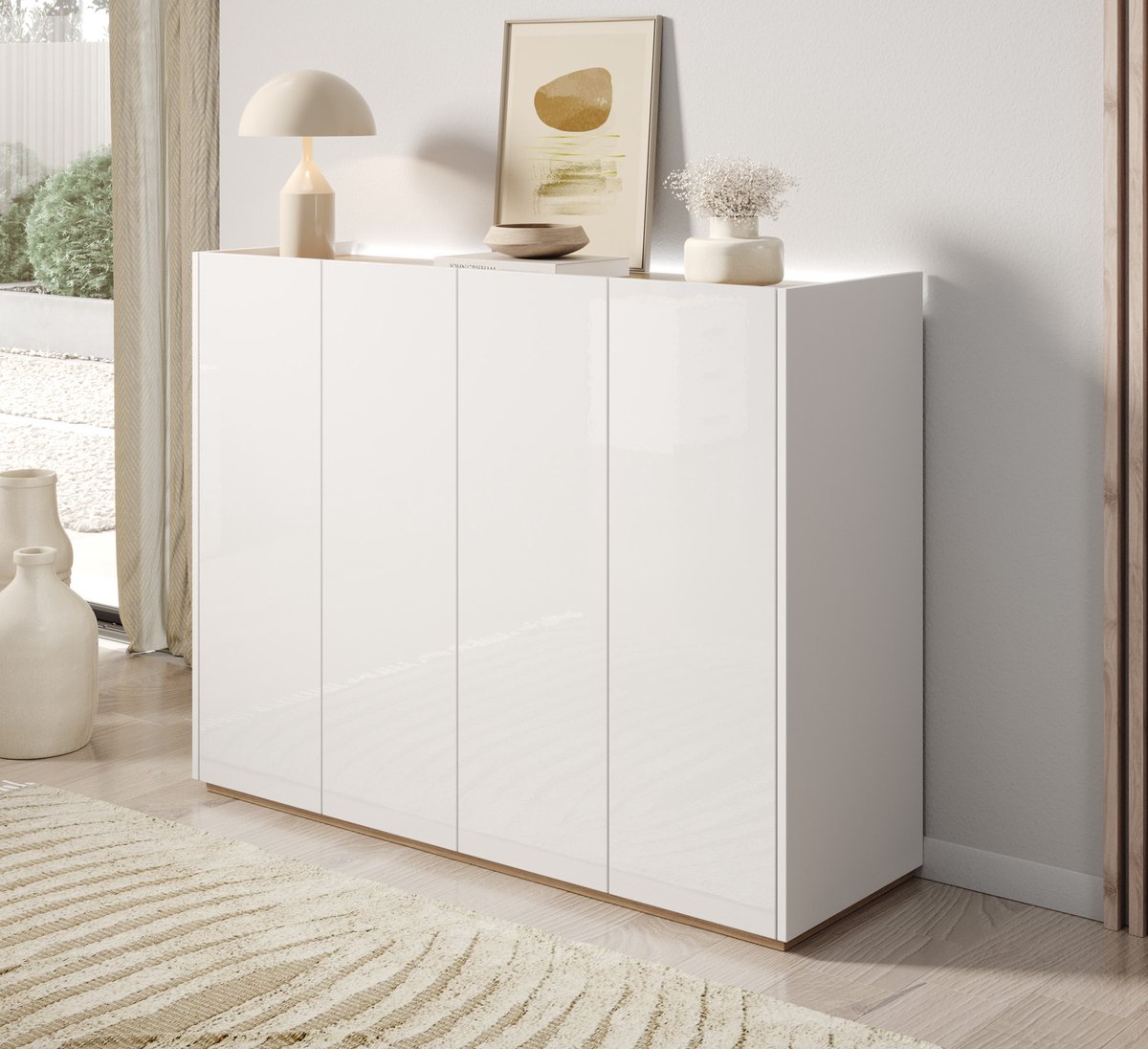 Meubella - Schoenenkast Encore - Wit - 126 cm (8721225014338)