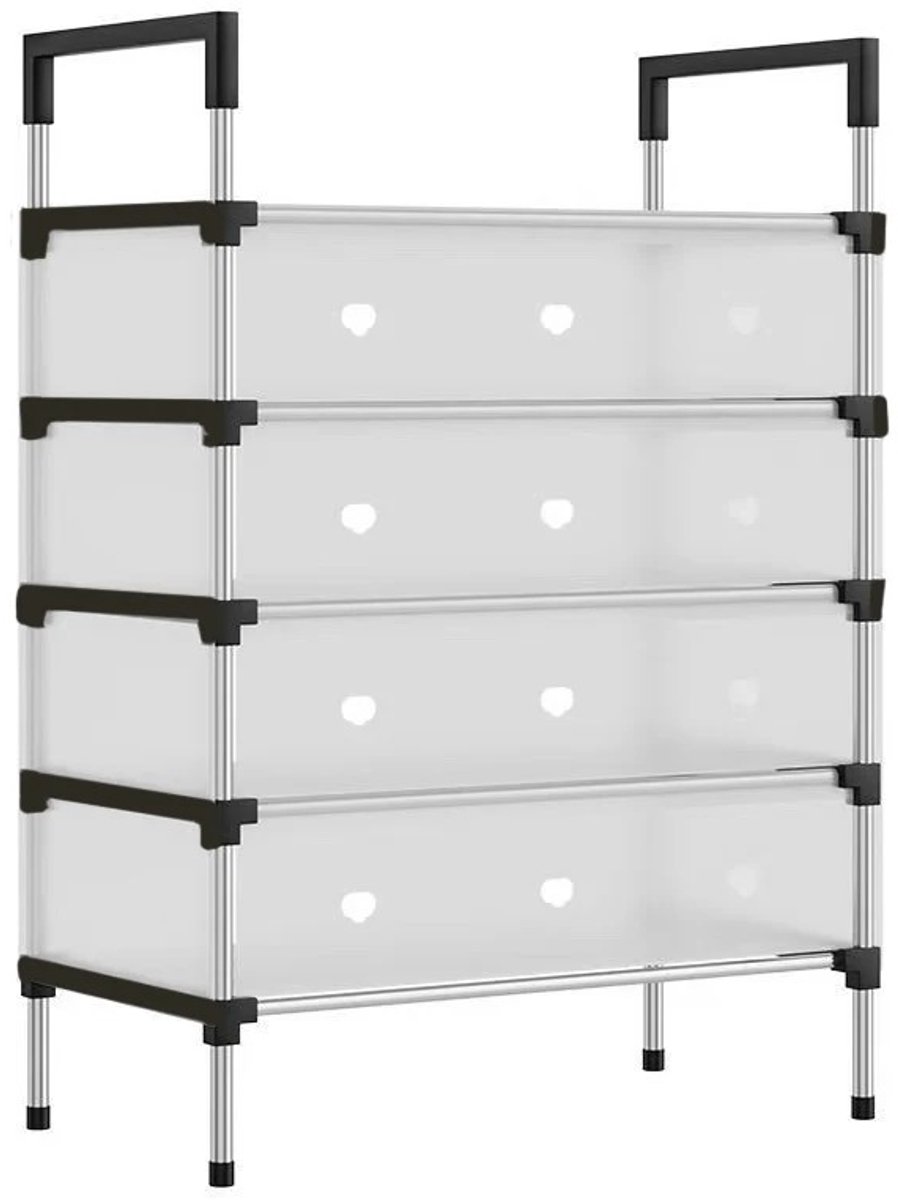 Rumi Schoenenrek - Geschikt voor alle Deuren - Schoenen opbergsysteem - Tot 16 paar - Wit (6152052253270)