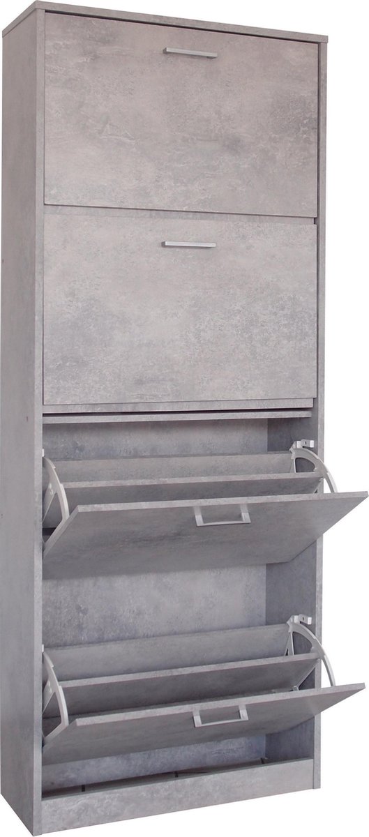 Schoenenkast Carini 4 laden - beton (5400860520369)