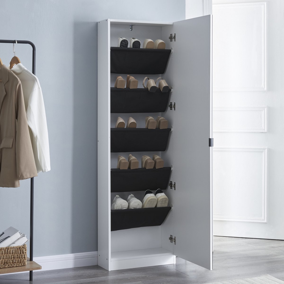 Schoenenkast Meura 160x48x20 cm wit (4059438842993)