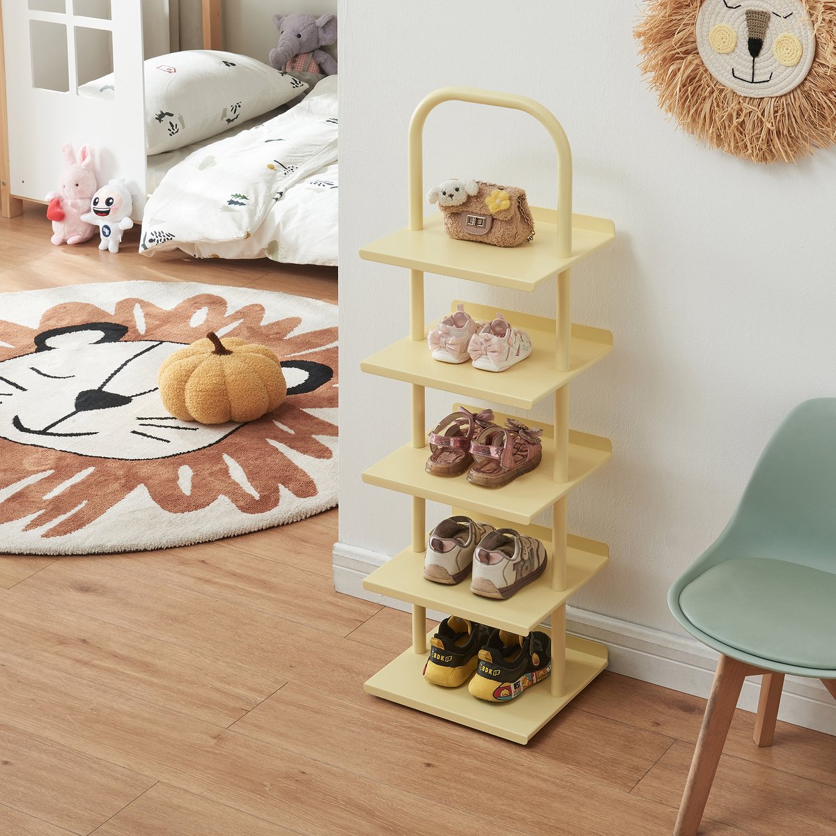 Schoenenrek Poytya voor kinderen 96x30x27 cm vanillekleurig [en.casa] (4059438950926)