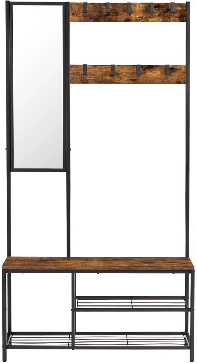 VidaLuxe - Garderobe Set - Schoenenkast - Schoenen Kast - Kapstok - Spiegel - Bankje - Bank - Opbergkast - Opbergkasten Binnen - Opbergkast - Kast - Kastje - Opberg Kast - Opbergkastje - Organizer - Organizers - Opbergrek - Opberg Rek - Garderobekast (8721302725157)