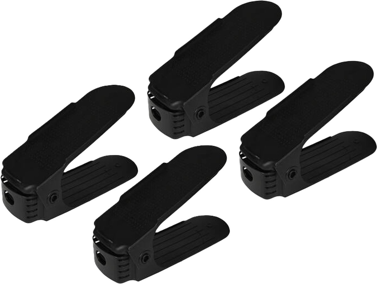 Benson Schoenenopbergers - 4x - zwart - kunststof - 4 paar - ruimtebesparend - schoenenrek (8721131425587)