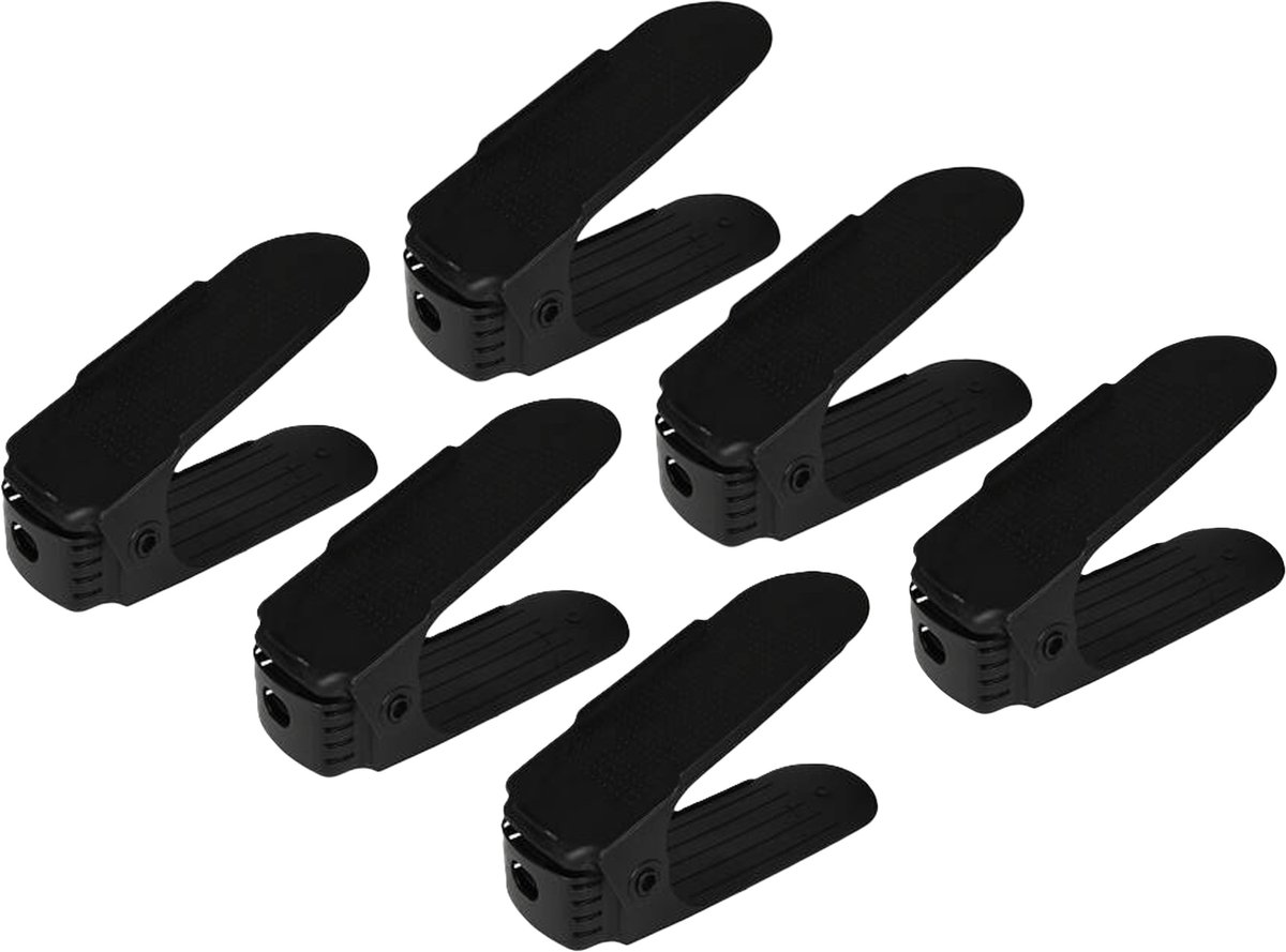 Benson Schoenenopbergers - 6x - zwart - kunststof - 6 paar - ruimtebesparend - schoenenrek (8721131425594)