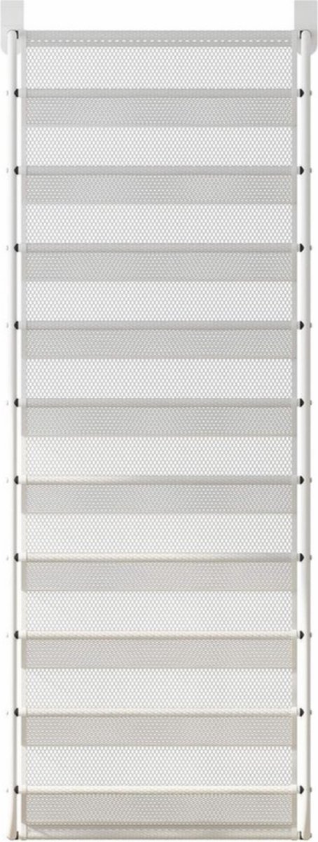 Hangend Schoenenrek - Voor Boven Deur - Met Metalen Haken - Wit - 56x21x151 cm (7595981403436)