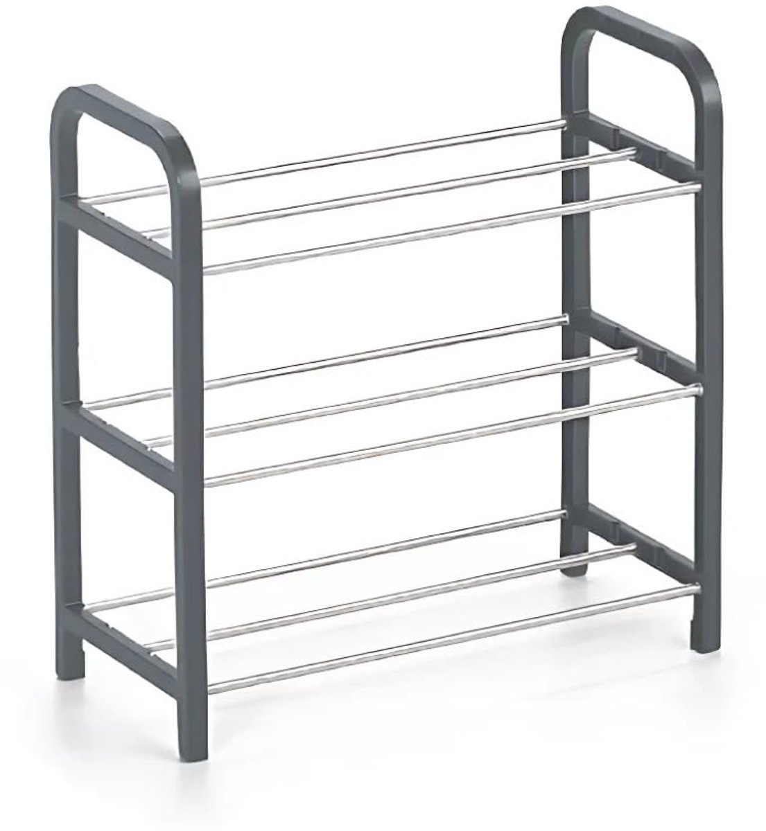 Ibenzoa® Drie-laags Schoenenrek van Metaal met Elegant Ontwerp - Compact en Praktisch voor Elke Ruimte (8721358132664)