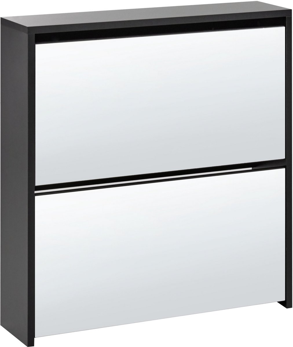 MIDFIELD - Schoenenkast 2 vakken - Zwart - MDF (4255664896339)