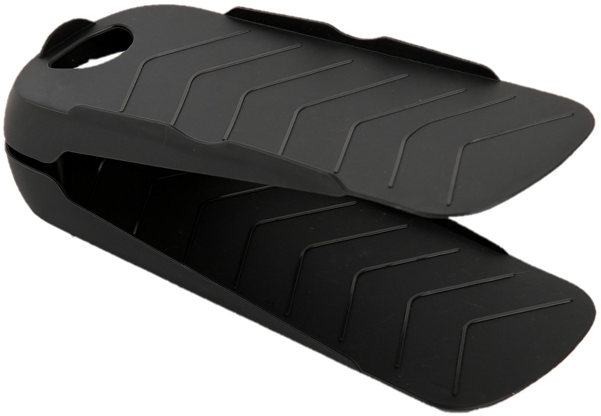 Plasticforte Schoenenopbergers - 1x voor een paar schoenen - zwart - kunststof - ruimtebesparend - schoenenrek - 11 x 28 x 10 cm (8414926631330)