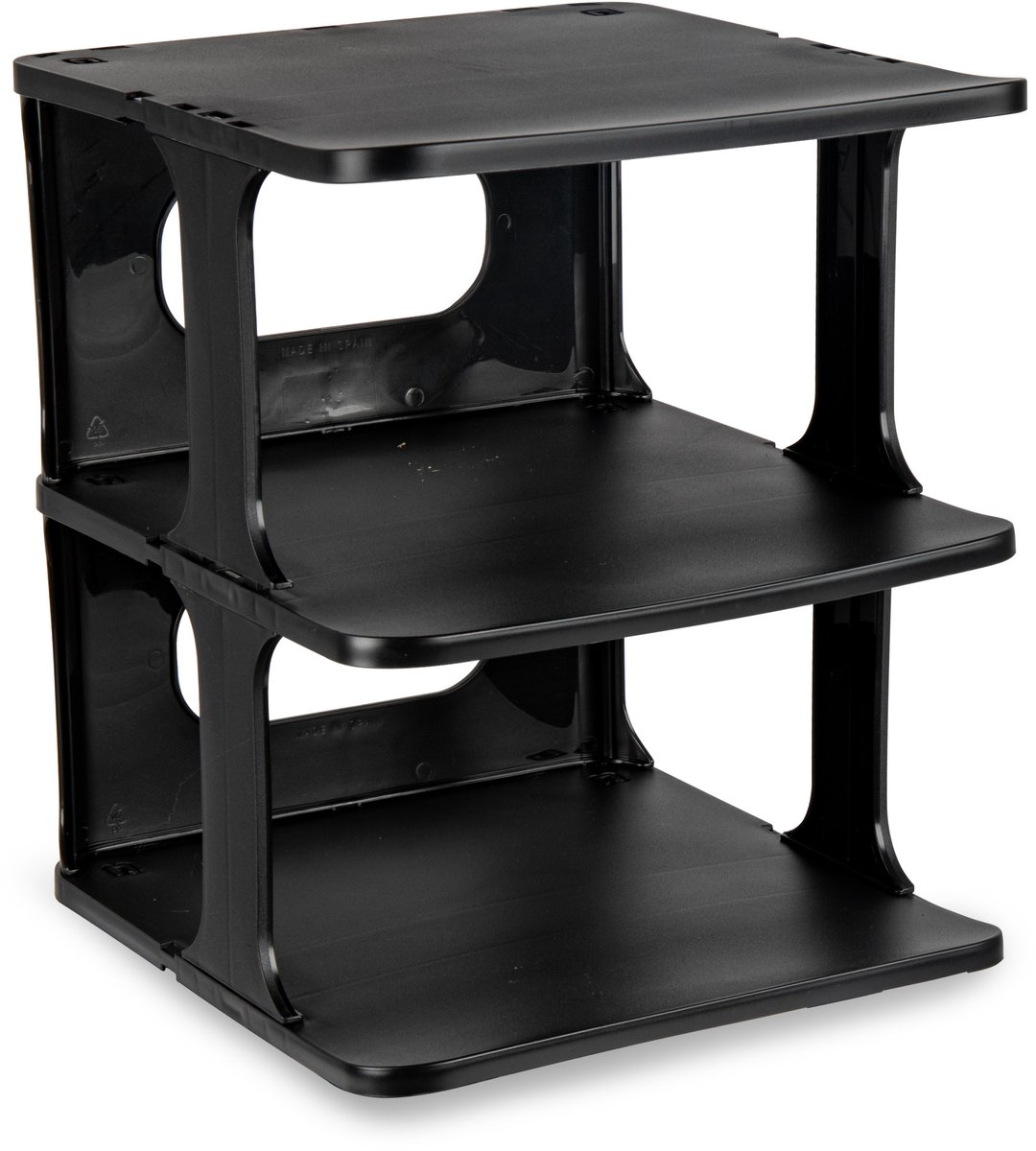 Plasticforte Schoenenrek verticaal - stapelbaar - zwart - kunststof - 26 x 25 x 30 cm - voor 3x paar schoenen - ruimtebesparend/opbergruimte (8414926643869)