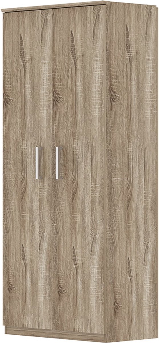 Schoenenkast Graham Sonoma - Breedte 80 cm - Hoogte 183 cm - Diepte 36 cm - Met planken - Met openslaande deuren (6097143635675)