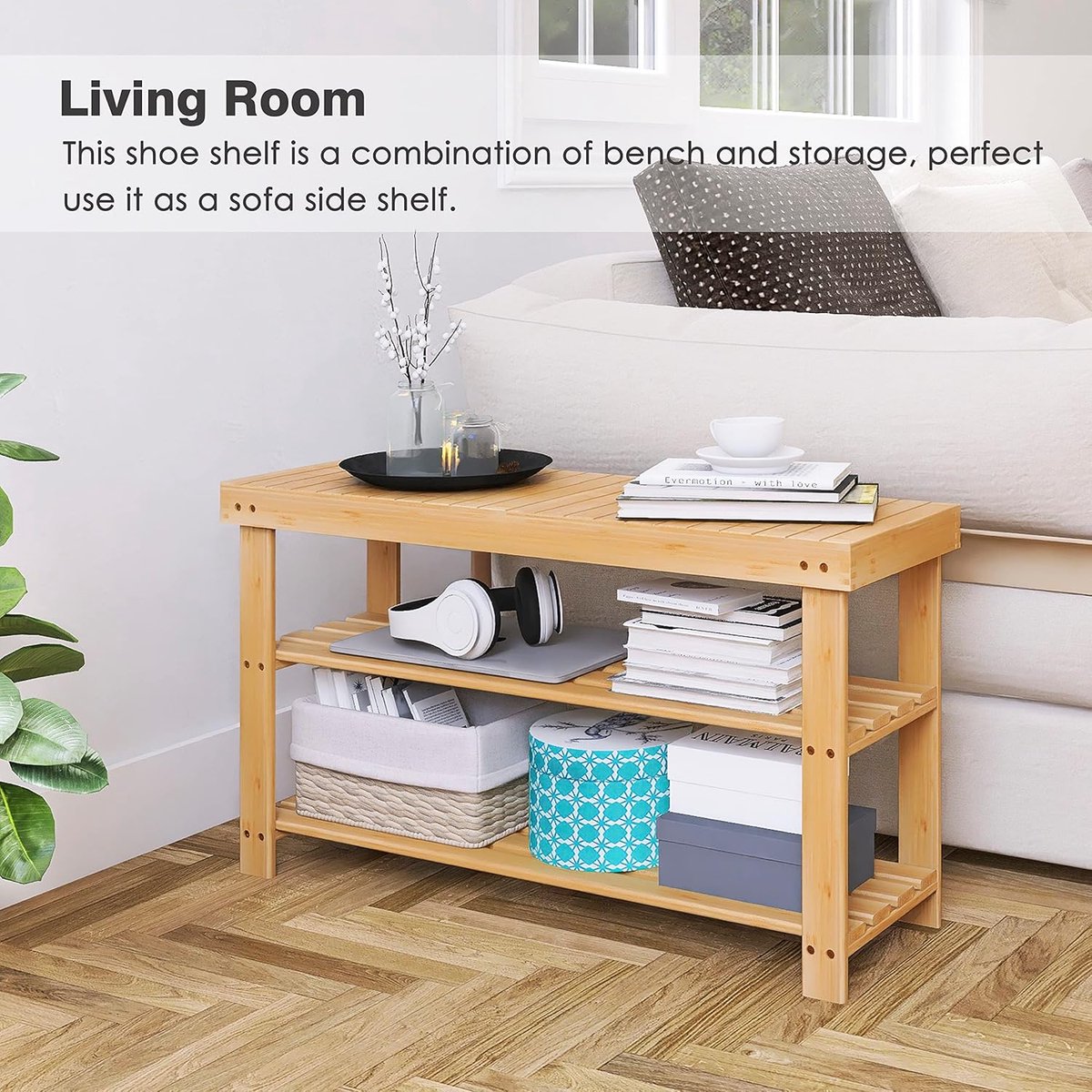 Schoenenrek- 3-Tier Schoen-Natuurlijk (8785305748391)