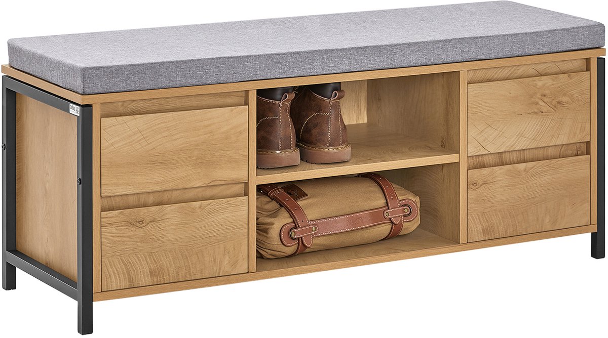 SoBuy FSR149-N Schoenenbank - Wood Composite met 2 Planken & Lades (4251388626924)