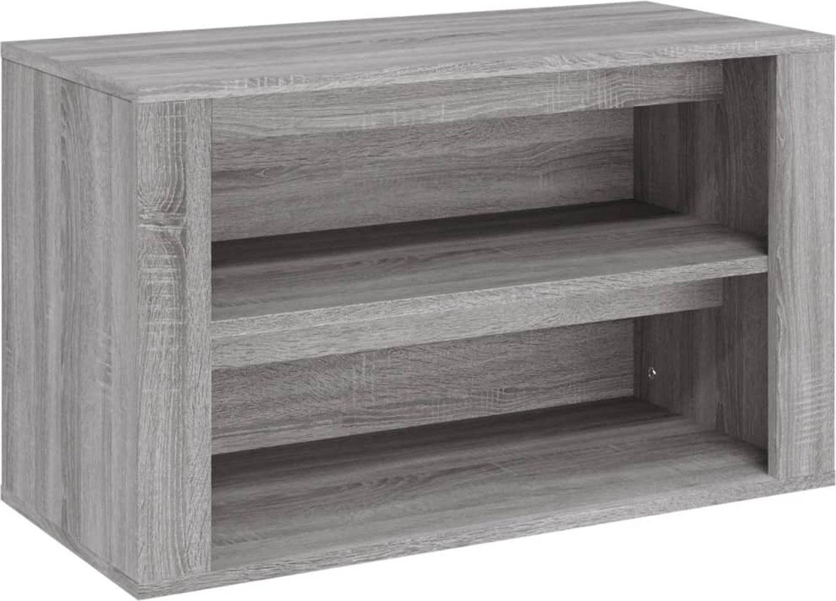 vidaXL - Schoenenrek - 75x35x45 - cm - bewerkt - hout - grijs - sonoma - eikenkleur (8720287223061)