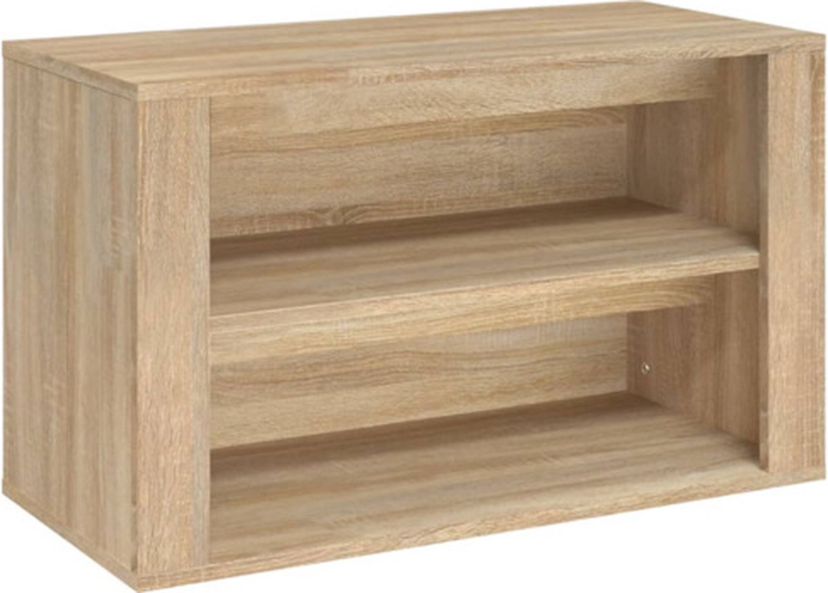 vidaXL - Schoenenrek - 75x35x45 - cm - bewerkt - hout - sonoma - eikenkleurig (8720287223030)
