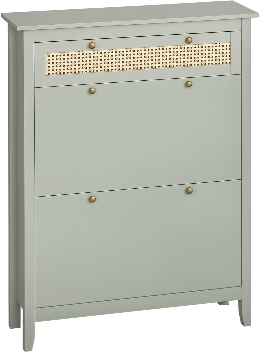 HOMCOM-Klapbare schoenenkast-MDF-88x30x120cm-Groen (3662970114735)