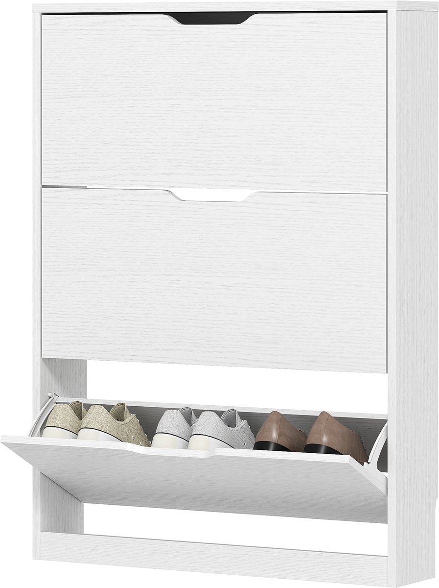 HOMCOM - Schoenenkast - Spaanplaat - 80L x 17B x 108H cm - Wit (4255826854610)