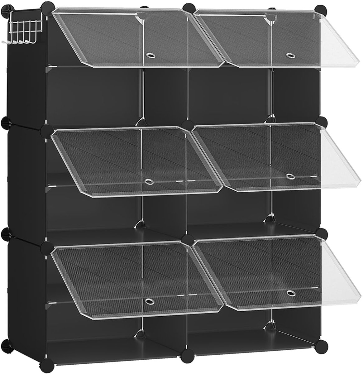 Ibenzoa® Slim en Ruimtebesparend Schoenenrek met 6 Vakken en Deuren voor 24 Paar Schoenen (8721358618618)