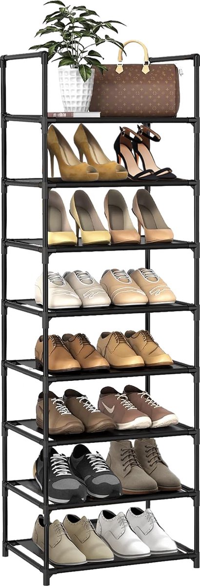 La'Moussawi ® Slim en Ruimtebesparend Schoenenrek met 8 Verstelbare Etages voor Diverse Ruimtes (8721258243569)