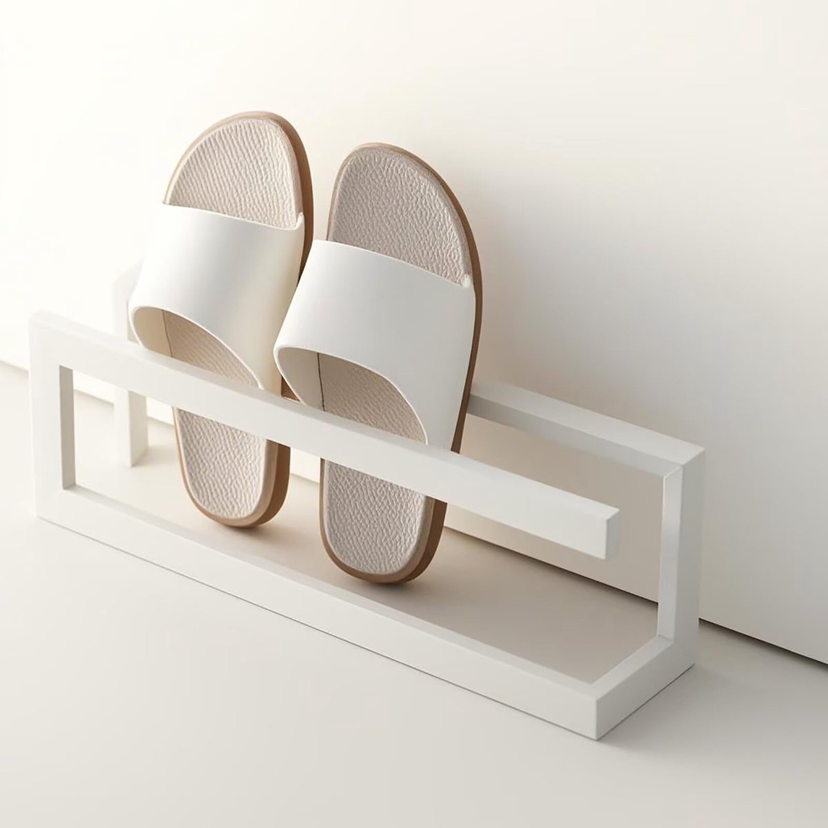 My Ninki ® Smal en Modern Schoenenrek van Metaal voor Compacte Ruimtes, Wit, 42 x 14 x 10 cm (8721303019637)