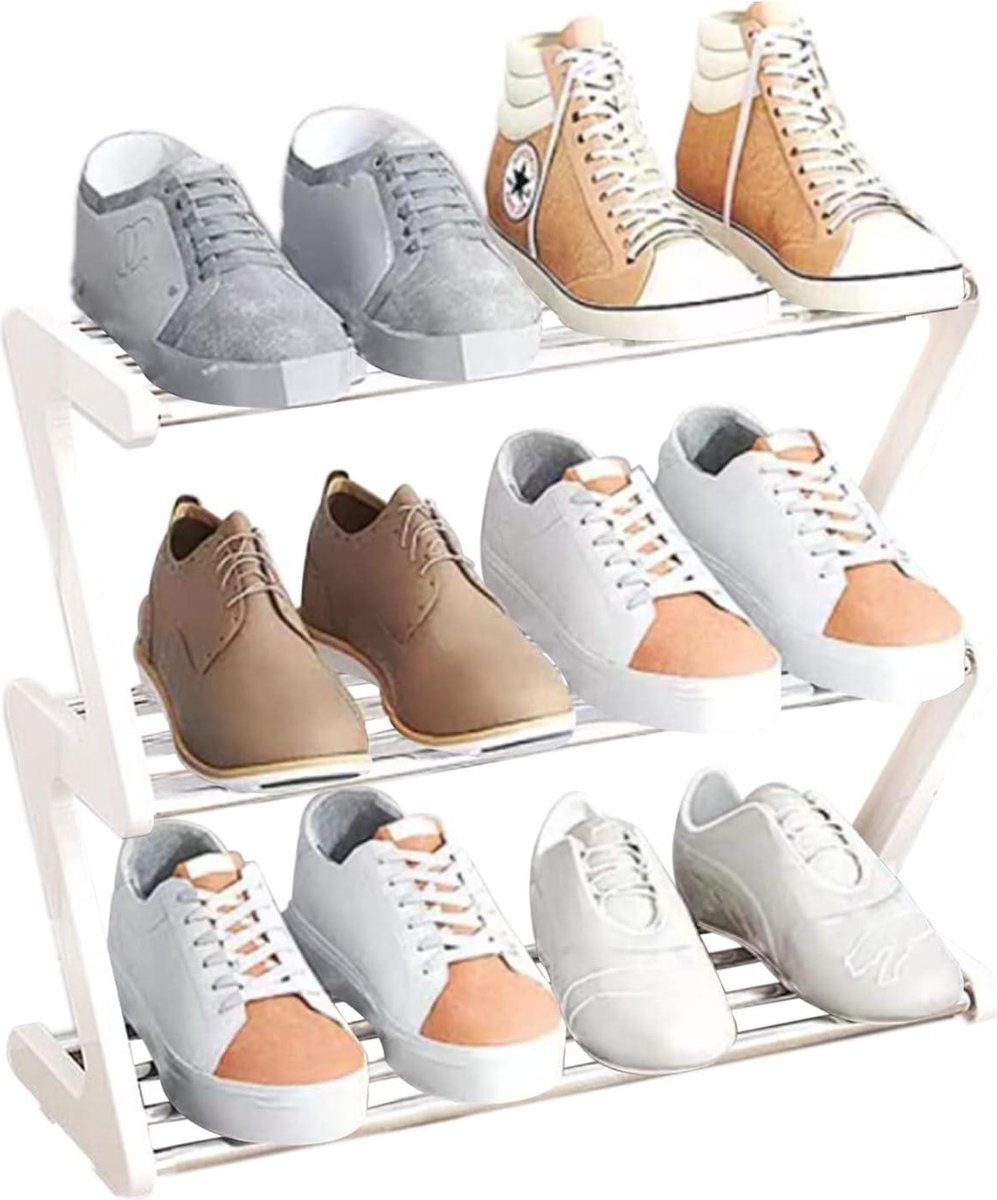 Schoenenkast 3-laags mini-schoenenrek - organizer voor smalle gangkast - eenvoudige montage - 42 * 19 * 35cm (7805475673031)