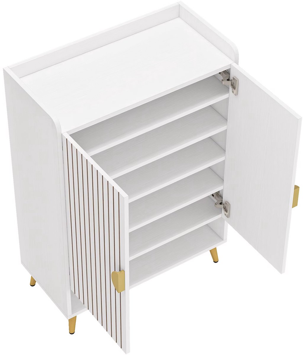 Schoenenkast - Schoenenbank - Schoenenrek - Voor schoenenopslag - Met 7 lagen en verstelbare planken - Wit (8721052084344)