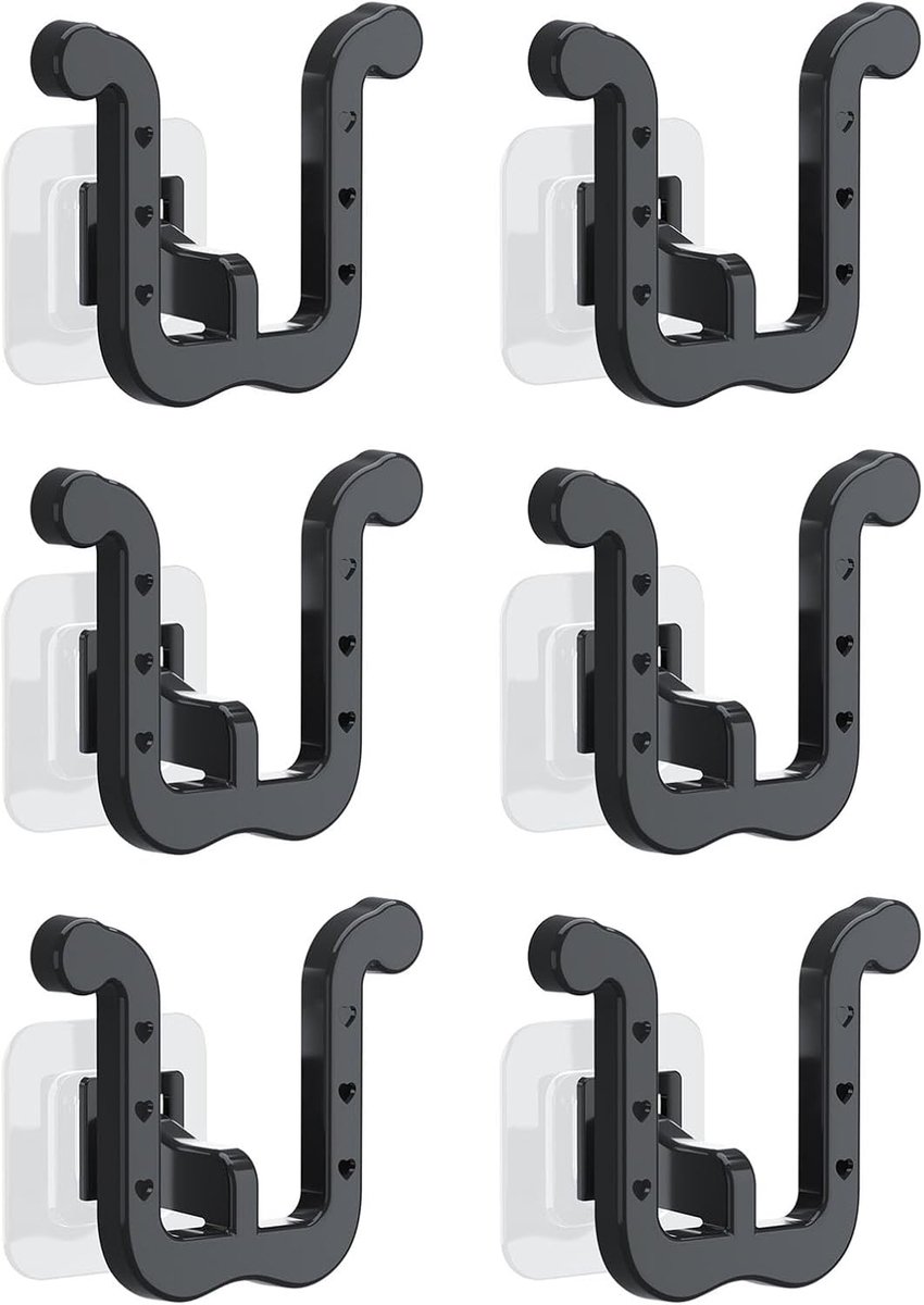 Schoenenkast hangend - 6 Stuk hangend schoenenrek - Wandgemonteerd schoenenrek - Schoenenhouder - schoenenkast - zonder boren - Geschikt voor smalle ruimtes kasten badkamer keuken - pantoffelopslag - hangende schoenenorganizer - Zwart (8802734789082)