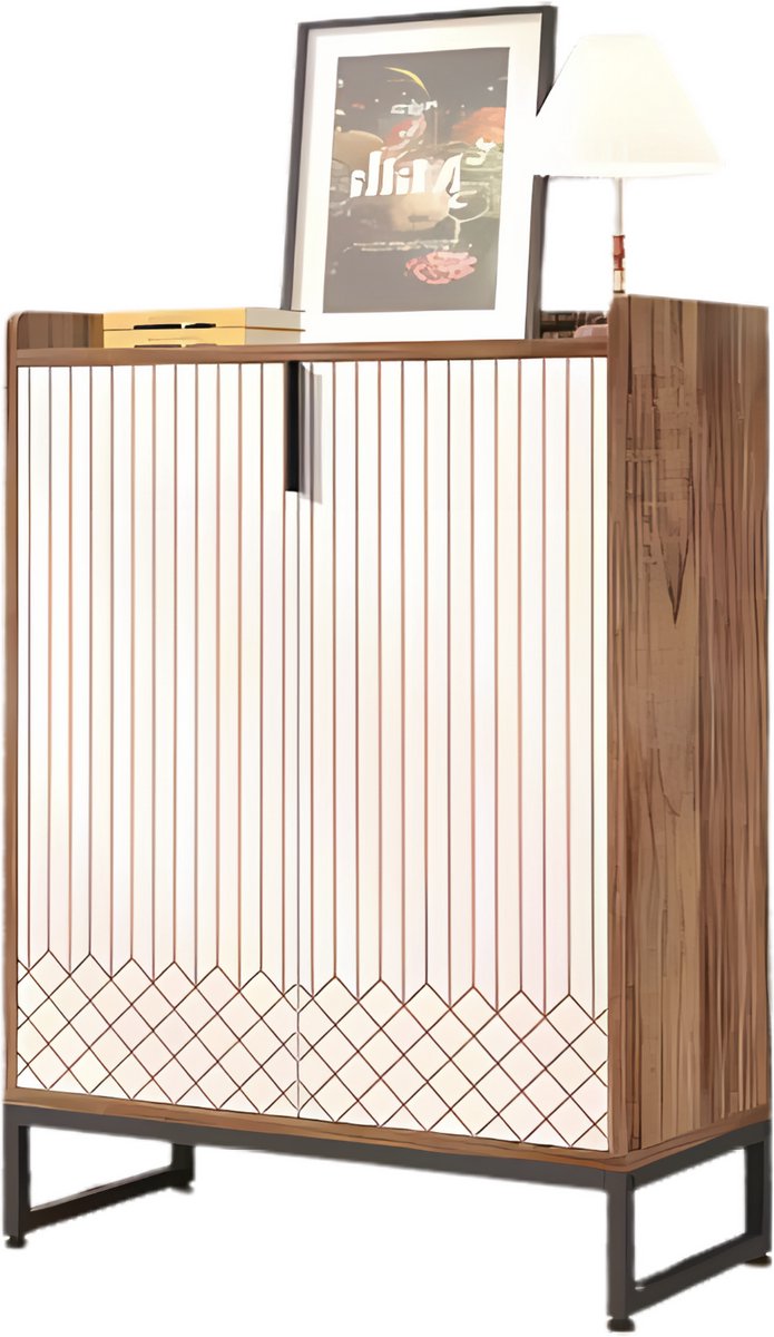 Schoenenkast met deuren - 5 lades - Bruin - Voor 20 paar - Schoenenrek - Woonkamer en slaapkamer (8721052082739)