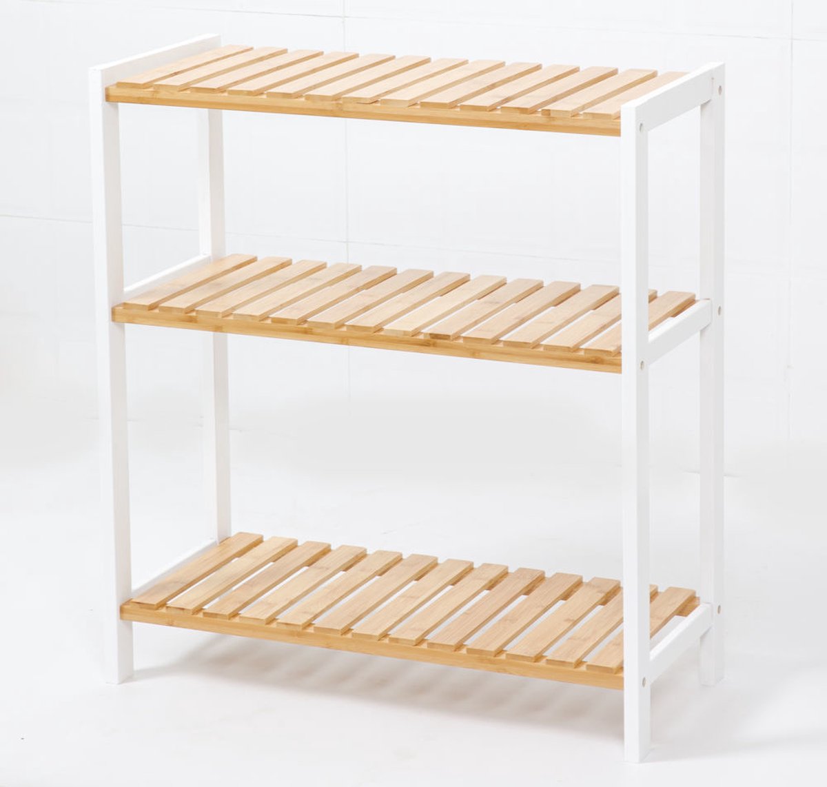 Schoenenrek voor 12 paar schoenen - Schoenen Rek bamboe hout met 3 etages - Opbergrek - badkamerrek - 60 x 25 x 66 Cm (0090165151655)