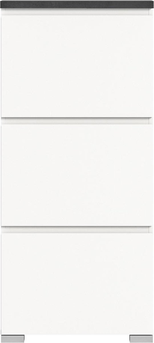 Shoelove schoenenkast 3 kleppen 60x130cm wit,grijs. (4066432013533)