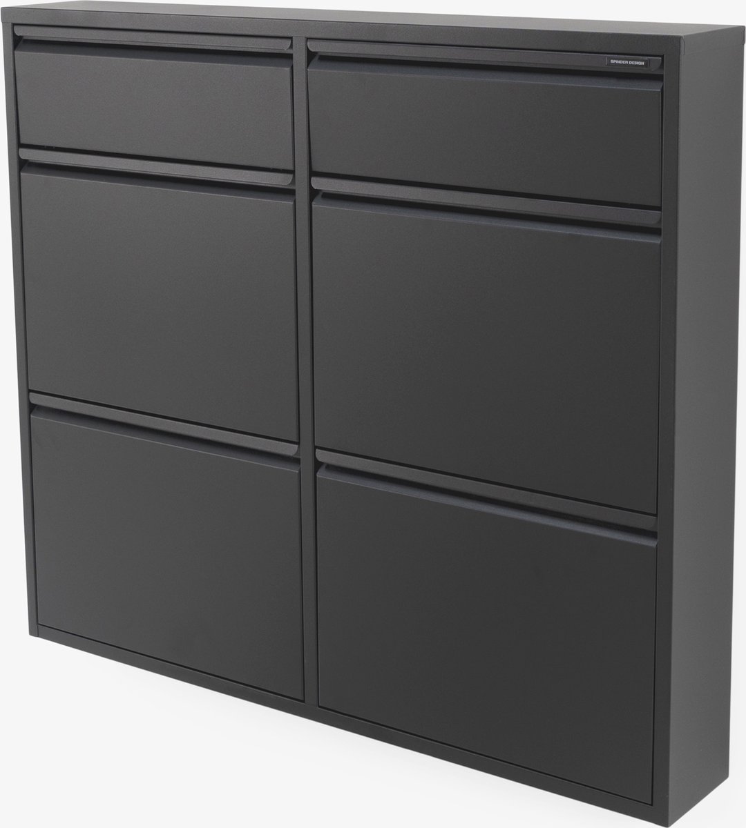 Spinder Design schoenenkast Billy 6 - Zwart - 8 paar schoenen - Staal (8712077108054)