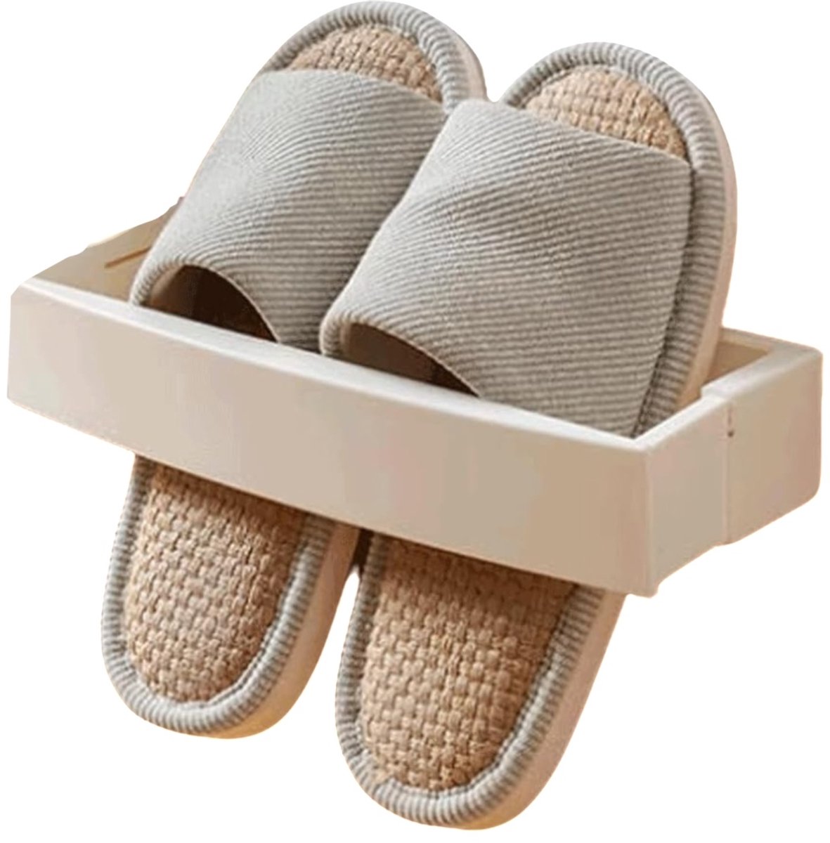 Witte schoenenrek - 2 stuks - Hangende schoenenrek - Met plakstrips - Schoenenrek voor over de deur - Verstelbare wandschoenenrek - Schoenenrek van kunststof (0000810877595)