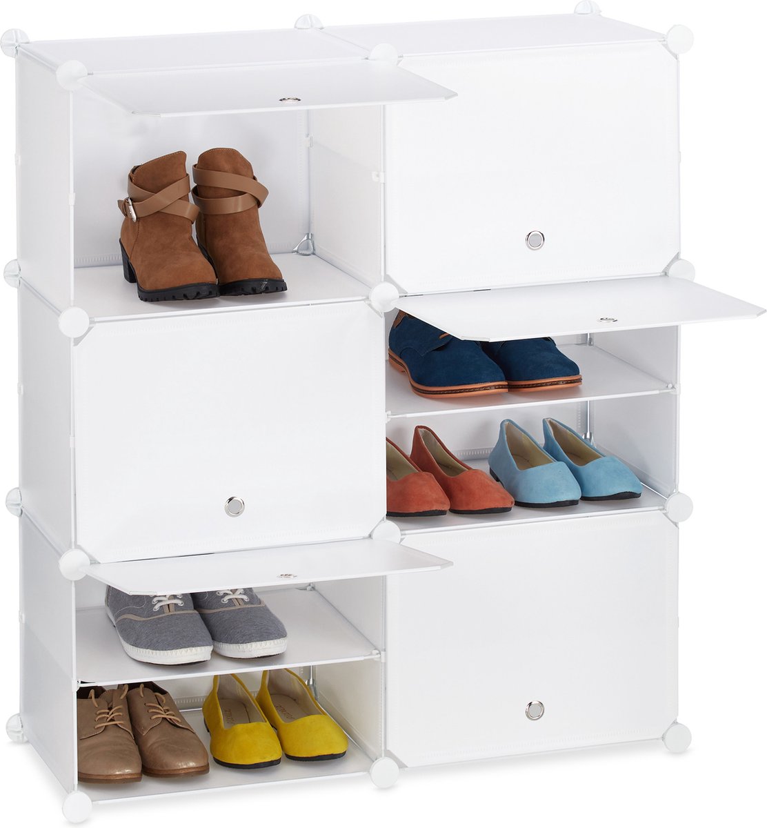 schoenen opbergkast - 12 vakken - met deuren - 95 x 85 x 31,5 cm - gesloten (4052025384357)