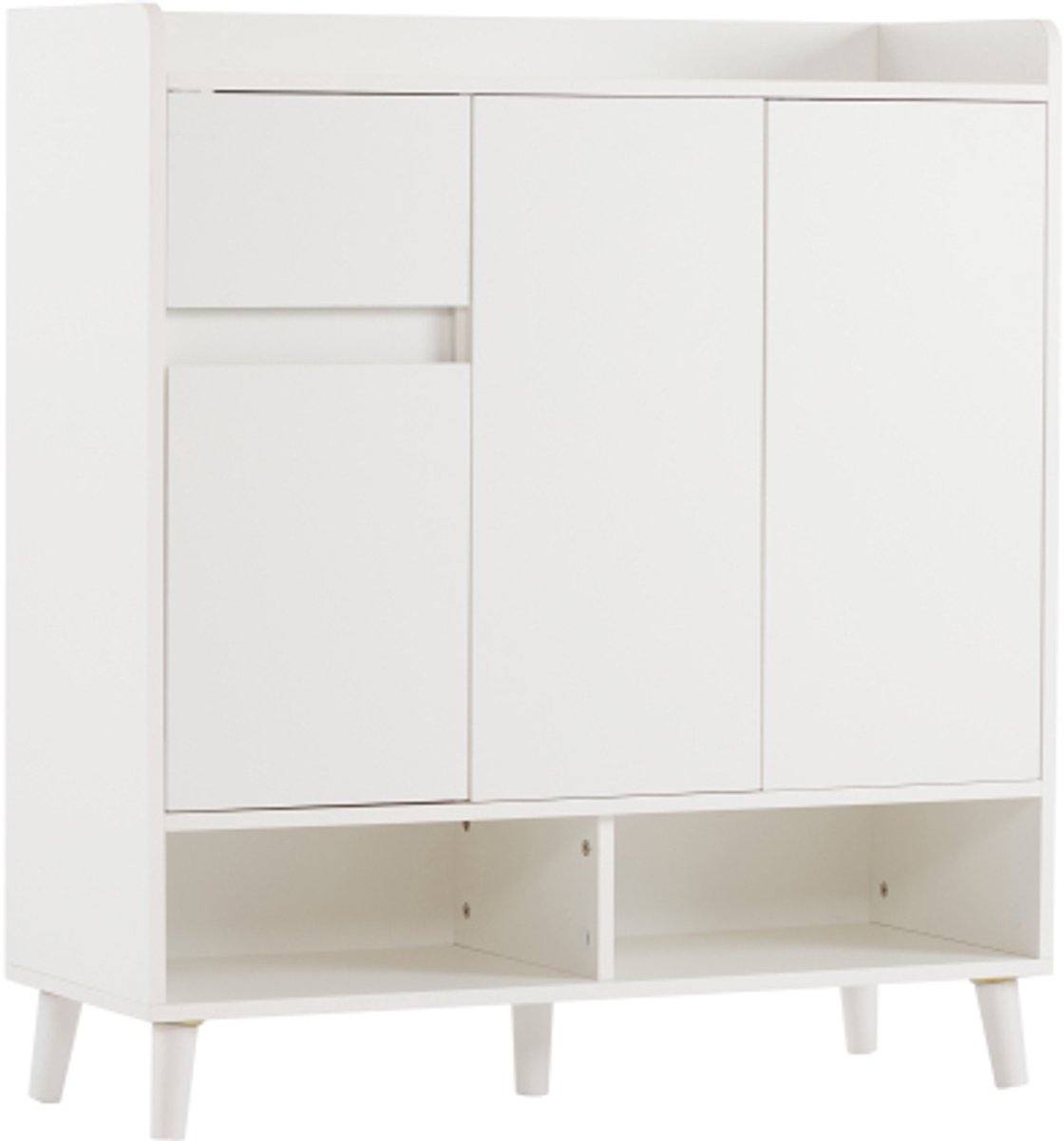 schoenenkast met verstelbare legplanken dressoir- minimalistische home organizer met massief houten poten (4255890904075)