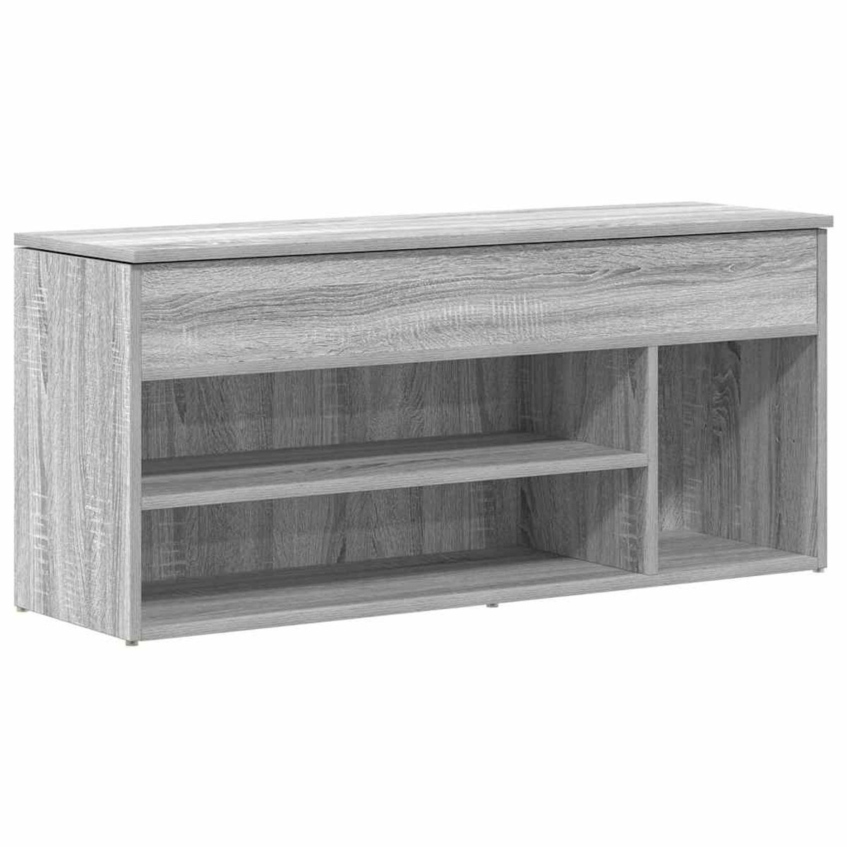 vidaXL - Schoenenbank - 102x30,5x45cm - bewerkt - hout - grijs - sonoma - eikenkleur (8721158717917)