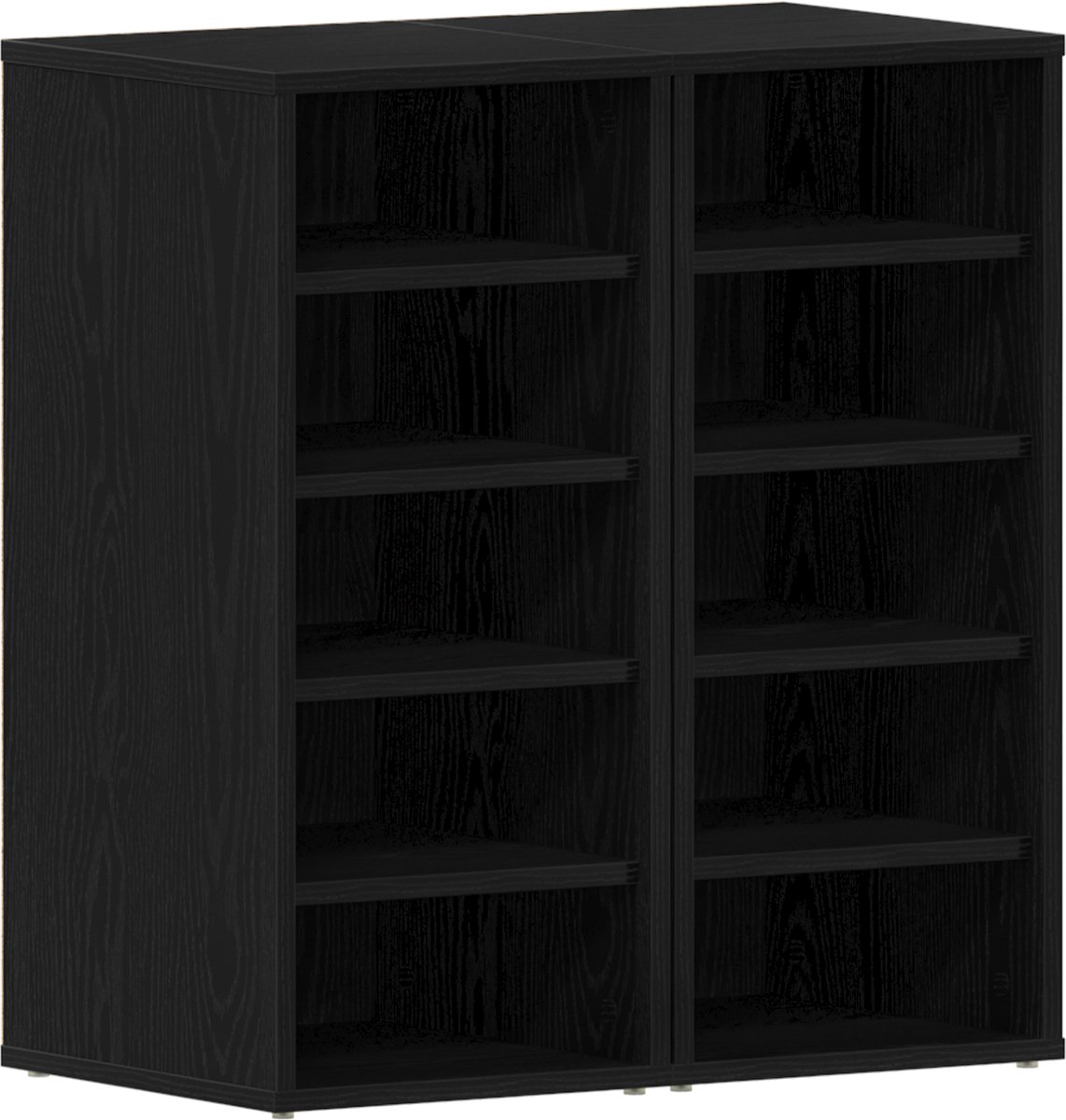 vidaXL - Schoenenkast - 2 - Stuks - Zwart - Eiken - 32x35x70 - cm - Bewerkt - Hout (8721158770868)